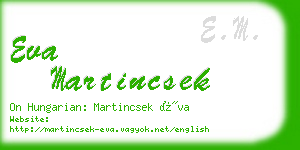 eva martincsek business card